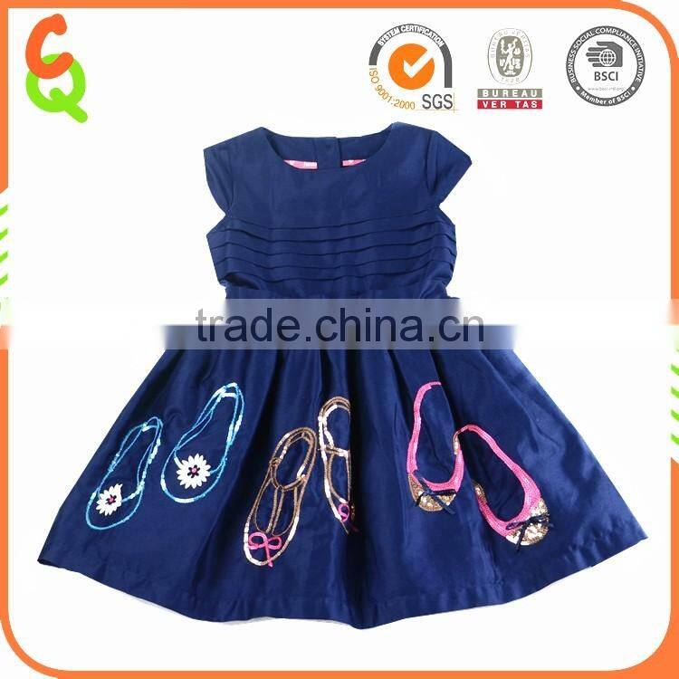 Made in China boutique tutu children girl dress decorate with sequin