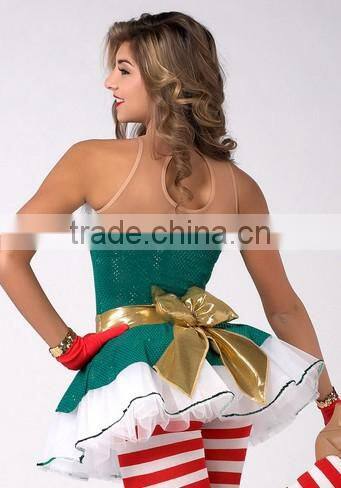 Merry christmas dance Sheath-girls christmas dance costumes--christmas wishes green and red