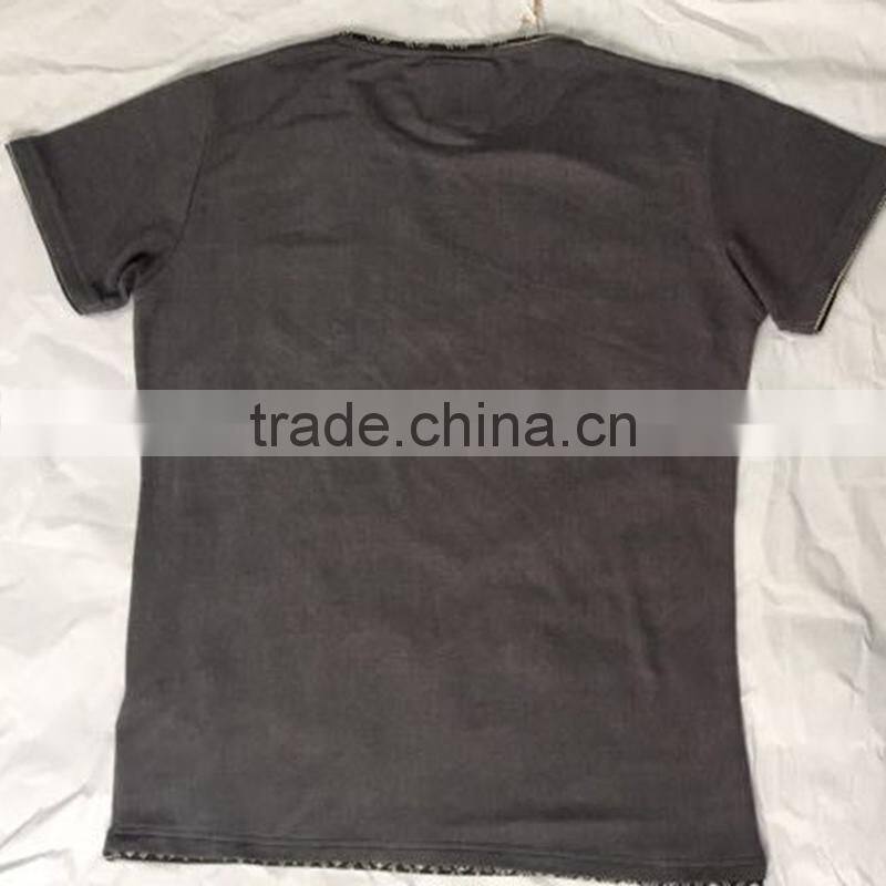 Fashion Custom Pocketed Double Hem T Shirt for Man