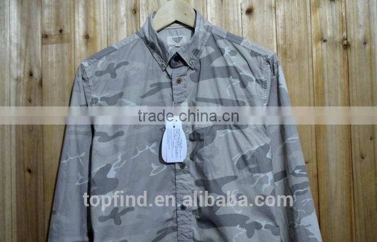 100% COTTON long sleeve men Camouflage shirt