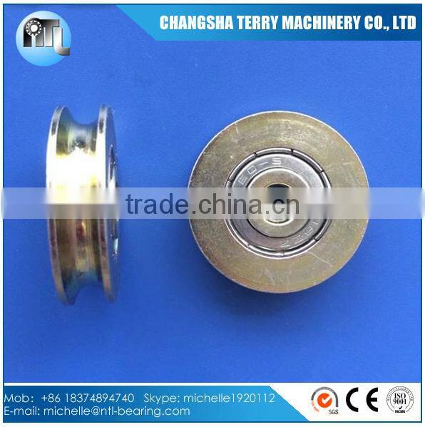 zinc plating u shape rope groove pulley v belt pulley 608zz
