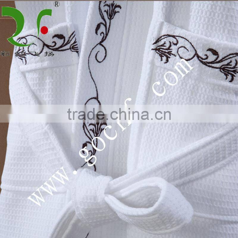 100% cotton women waffle spa robe