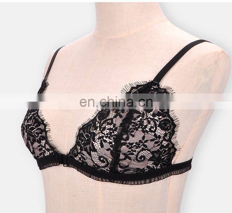 Low Price Best Selling Eyelash Lace Front Closure Transparent Lace Bralette