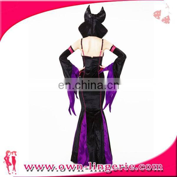 New Arrival sexy Halloween costume black and purple devil Lady