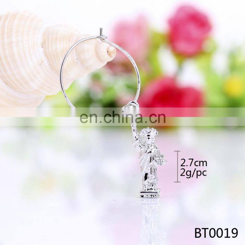 bulk engraved wine glass charms Wedding lead & nickel free glass wine charm