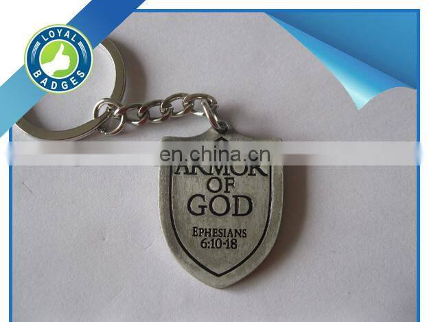 Silver metal high polished key chain custom