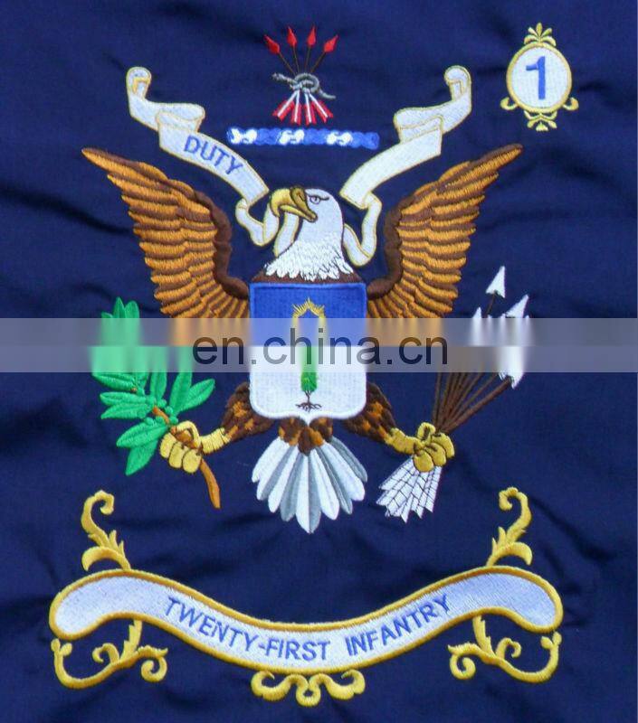 home decoration fashion custom eagle polyester embroidery flag