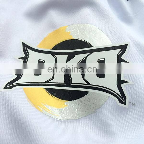 Manufacturer custom design plastic heat transfer sticker label for garment
