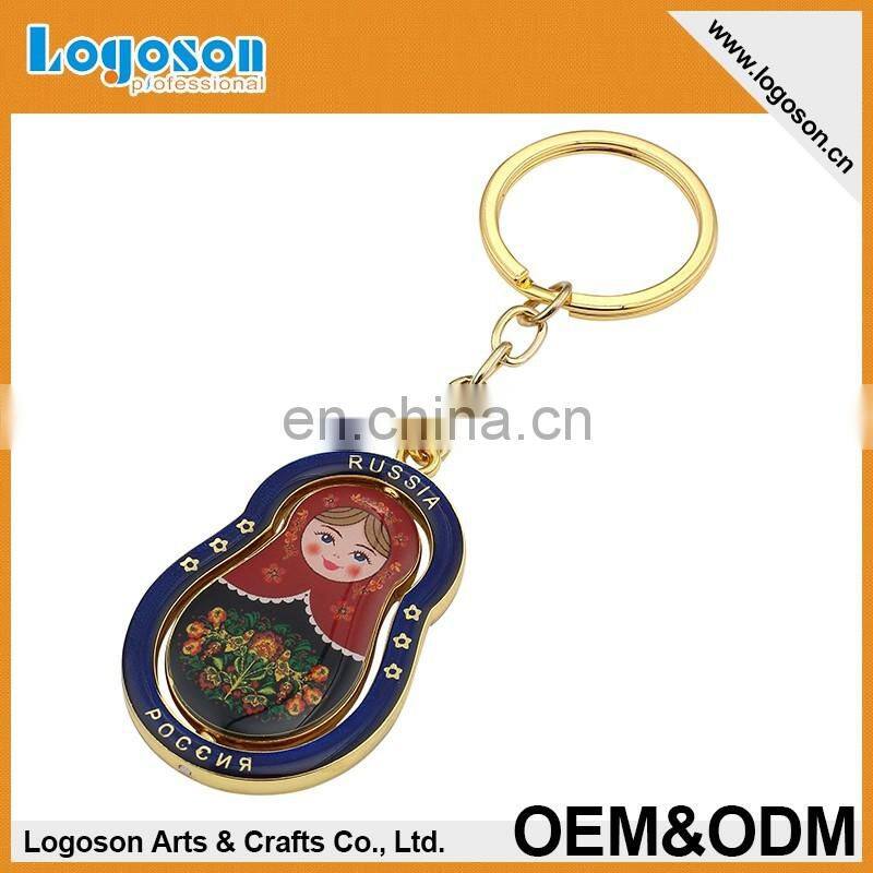 2016 top quality personalized Souvenir spinning Keychain