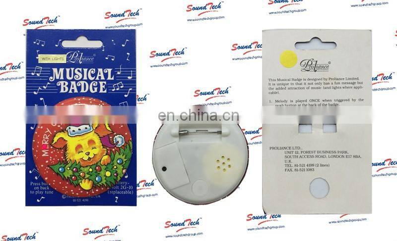 Merry Chrismas LED flashing musical badge