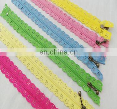 Colorful Network lace Invisible Nylon Lace Zipper ---3# 4# 5# 8# 10#