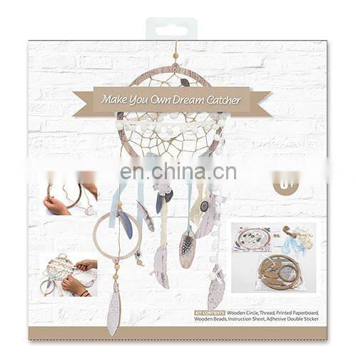 Customization Warm Wall Hanging Home Decor DIY Craft Supplies hand knitting toy Handmade  Dream Catcher with Feathers