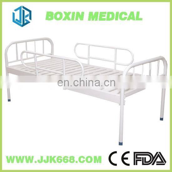 Simple Cold-rolled steel plate flat platform hospital medical bed with 6cm waterproof breathable mattress