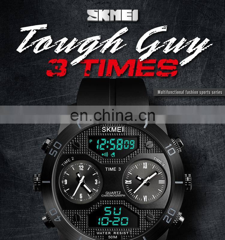 SKMEI custom logo watches wholesale bling lucky sport dual time digital watch 1355