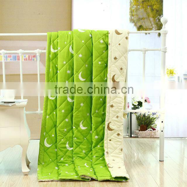 100% polyester Queen size printed yellow floral bed quilt queen chinese comforter set