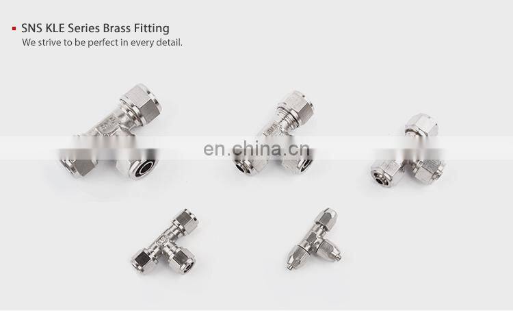SNS KLE Series pneumatic two touch rapid brass tee 3 way air fitting