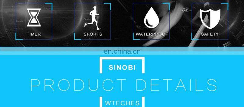 SINOBI Multi Function Men Wristwatch S9733G Full Calendar Window Male Watch LED Display Digital Watches