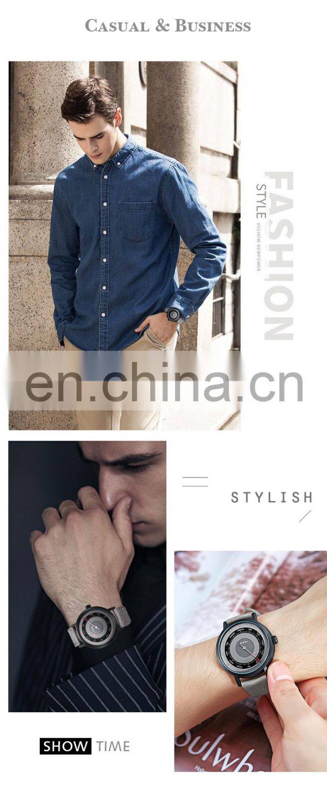 SINOBI Watch Brand Man Fashion Alloy Case Wristwatch Leather Band Man Watch Casual S9809G