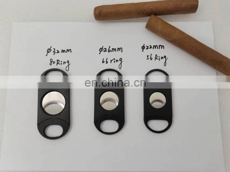 Cigar Cutter Portable Double Stainless Steel Blade Cigar Tools with Plastic Handle