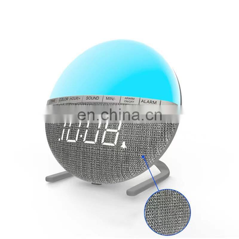 Colorful Round Sleep Lamp Bedside Electronic Clock Led Night Light Atmosphere Digital Alarm Clock