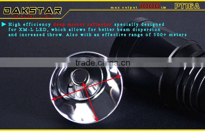 DAKSTAR PT16A CREE XML T6 18650 Aluminum Rechargeable Long Shot Deep Reflector 1000 Lumen Bike Light