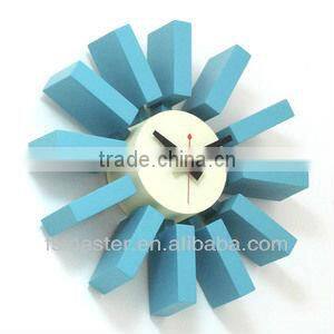 popularoriginal quality design Blue Wood block wall clock