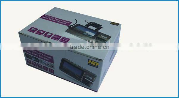 Newest car camera 3inch TFT 1080p GPS G-sensor 2CH support multi-function with H.264 compression car blackbox