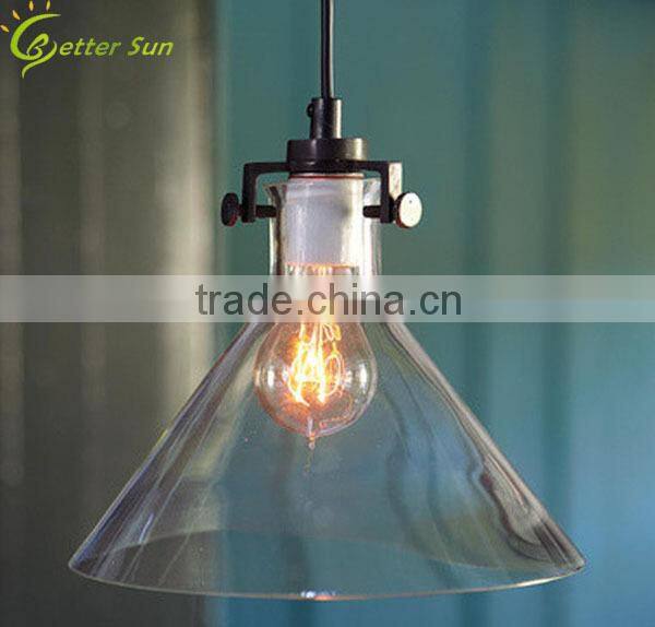 Antique Copper Glass Ceiling Lamp led Modern Pendant Light