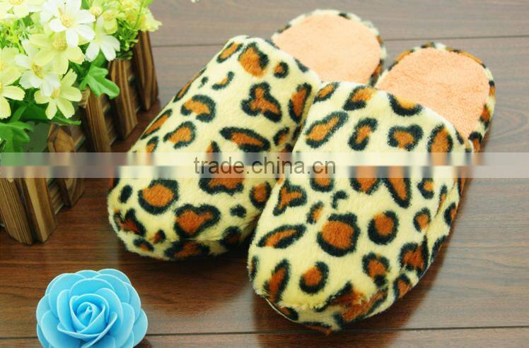 Leopard print winter soft bedroom slippers fashion household slippers wholesale