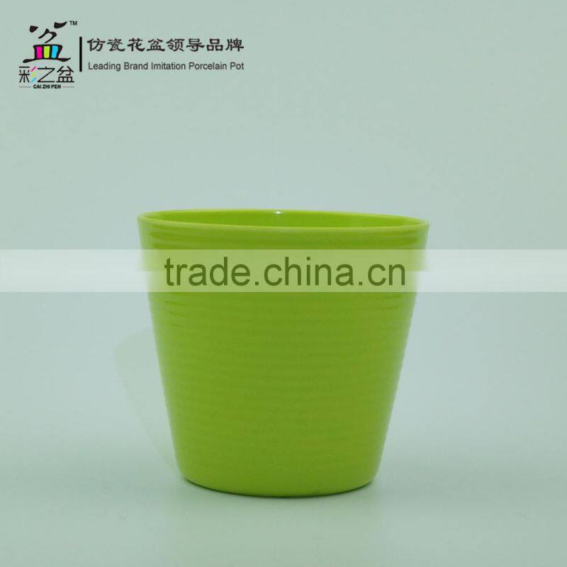 Hotsale colorful garden flower pot Wholesale MX1202-2 Fine lines Melamine flower pot