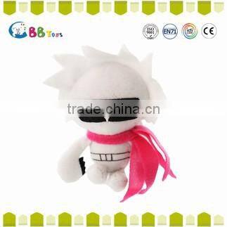 2015 New product white cool doll wearing pink scarf plush soft dolls toys for baby