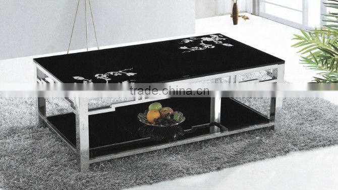 modern tempered glass&metal coffee end table living room furniture TA-003