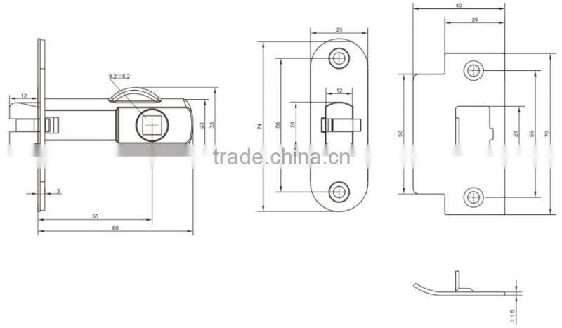 68mm Lock Bolt Through Tubular Latch
