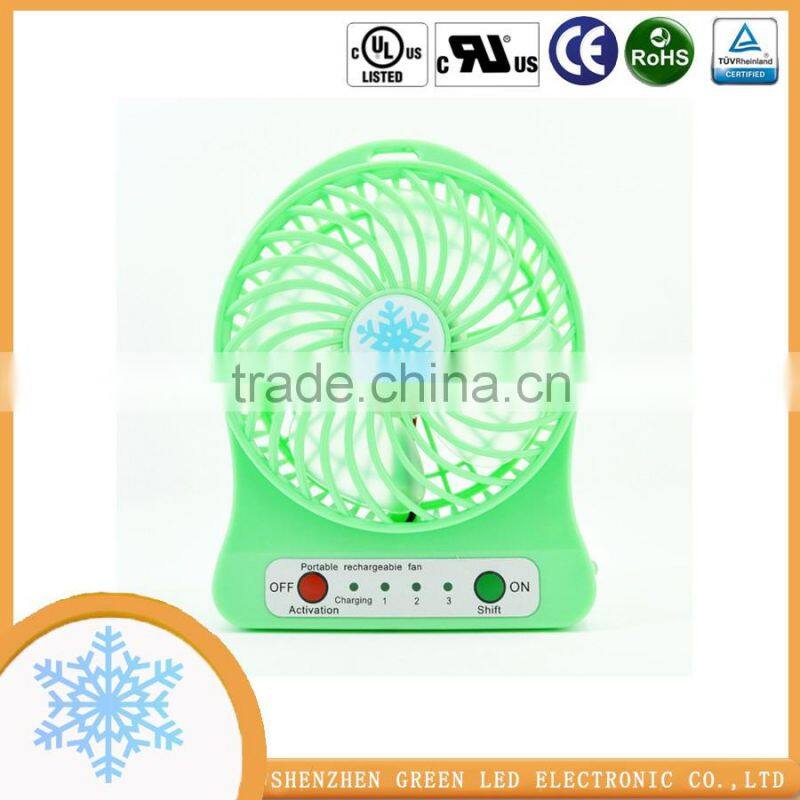 Summer Gift USB 18650 Battery Operated Adjustable 3 speed Fan For Family Travelling