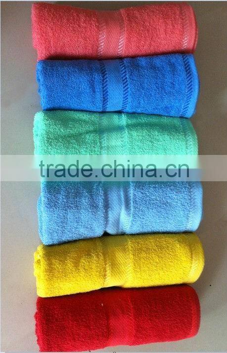 High quality 100% cotton organic satin border bath towel 100% cotton