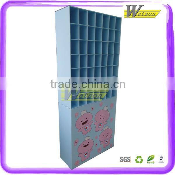 Strong structure custom cardboard compartment display rack for babies' bottles retail