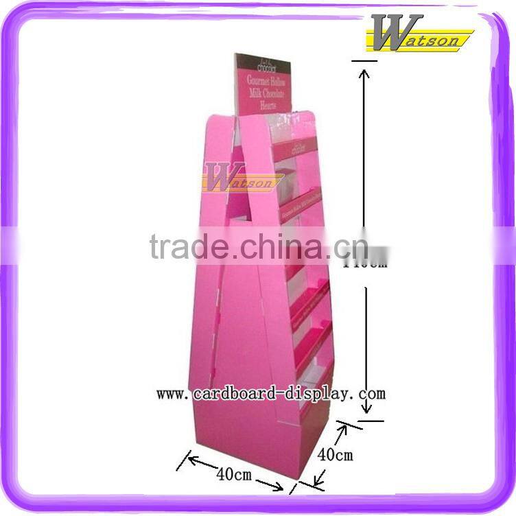 Promotional chocolate paperboard Hook Floor Display shelf for store