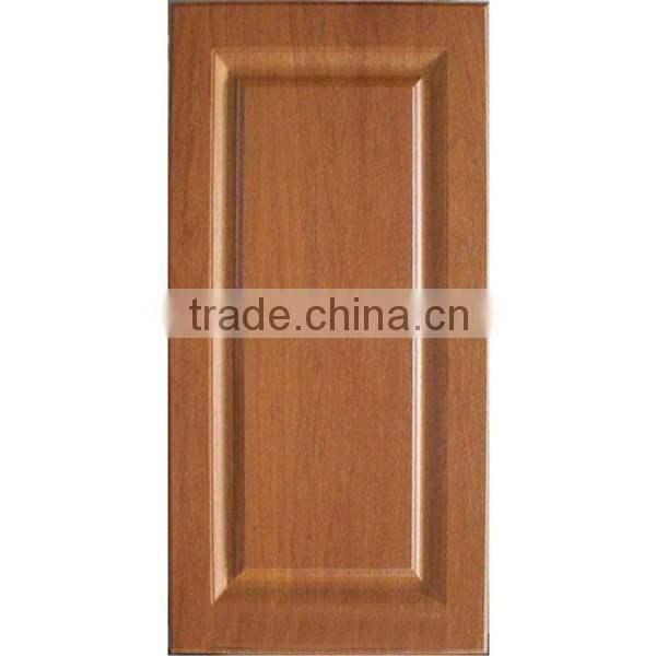 pvc wood grain color glass kitchen cabinet door