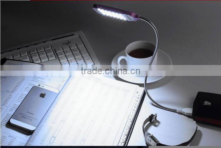 Ultra Bright USB 28 LED 28LED Light Lights Lighting Powered Flexible White Reading Lamp for Laptop Power Bank Mobile Charger Com