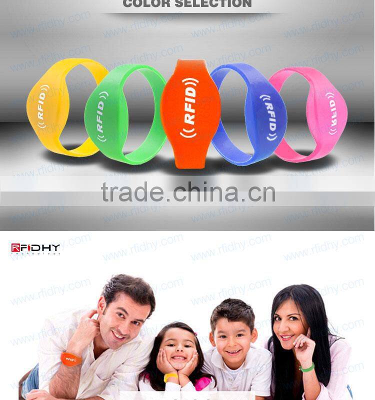 Printed Silicone Wristbands Tag RFID Wristbands for Amusement Parks