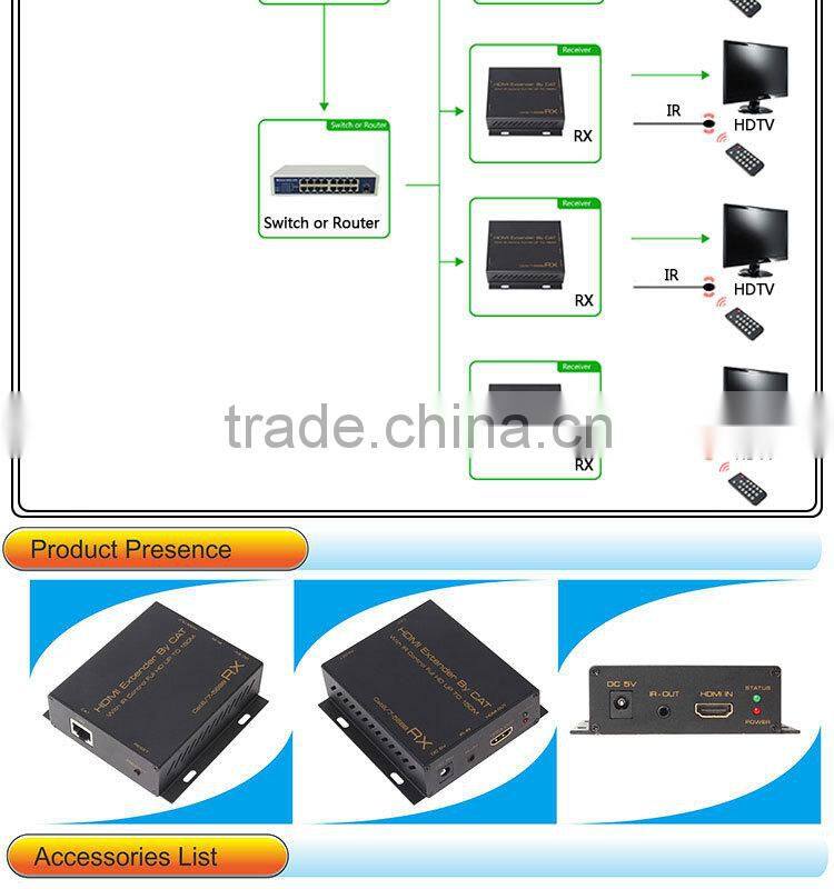 HDMI extender 150m over tcp ip by single cat cable