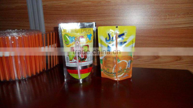 Drink Straw Applicator for pouch bag
