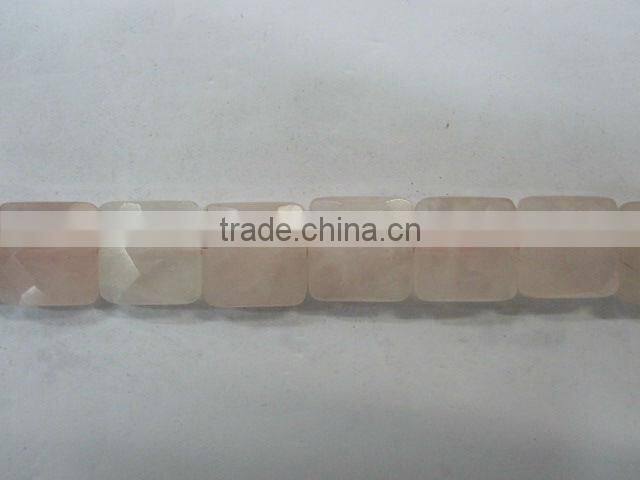 Chinese Rose Quartz faceted coin