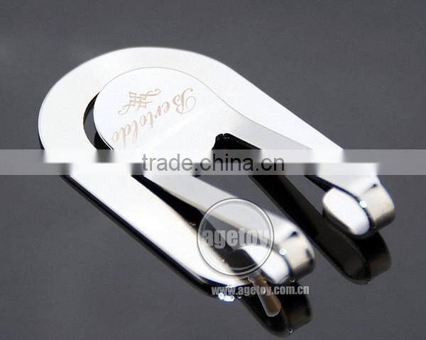 Customized Brand Name High Polished Stainless Steel Metal Laser Engraved Money Clip