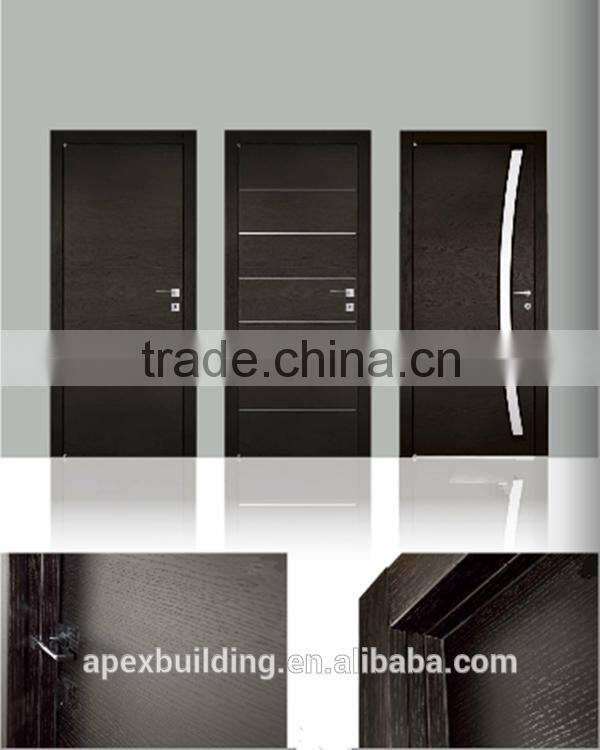 Modern interior black paint wood doors with frosted glass