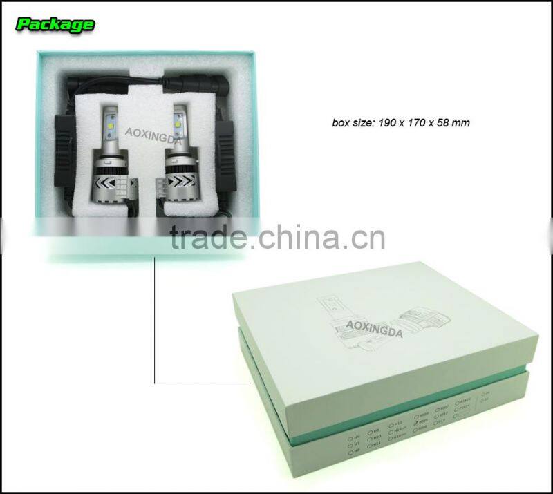 AOXINGDA 2016 DC12-24V 6000lm H7 H8 H9 H11 H16 5202 9005 9006 auto led headlight H4 H13 9004 G8 headlight,