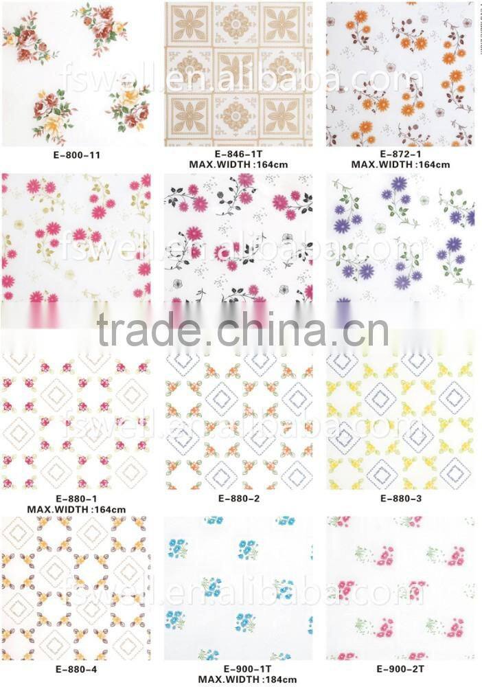 PEVA plastic printed transfer transparent table cloth