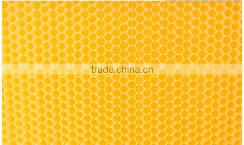 plastic beeswax foundation sheet/honey yellow colour