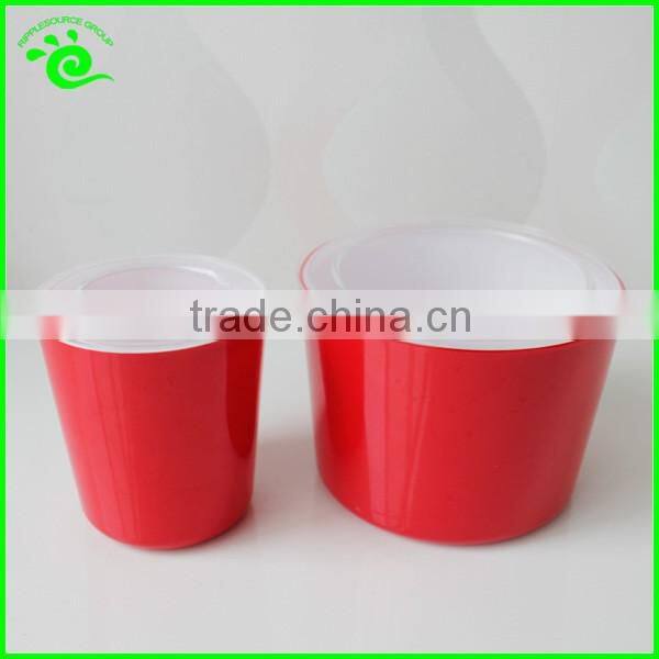 Clear Plastic Cylinder Food Container Set With Lid