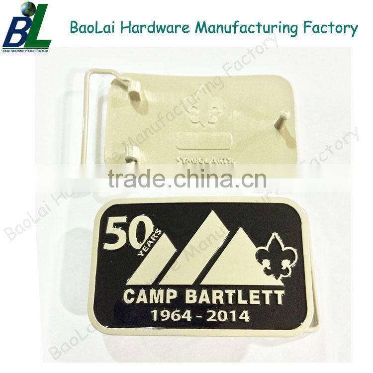 Oval shape embossed zinc alloy reversible belt bukle for men